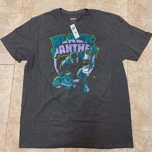 Marvel Logo Retro Black Panther Avengers Super Hero Men's Graphic Shirt Xl/2XL